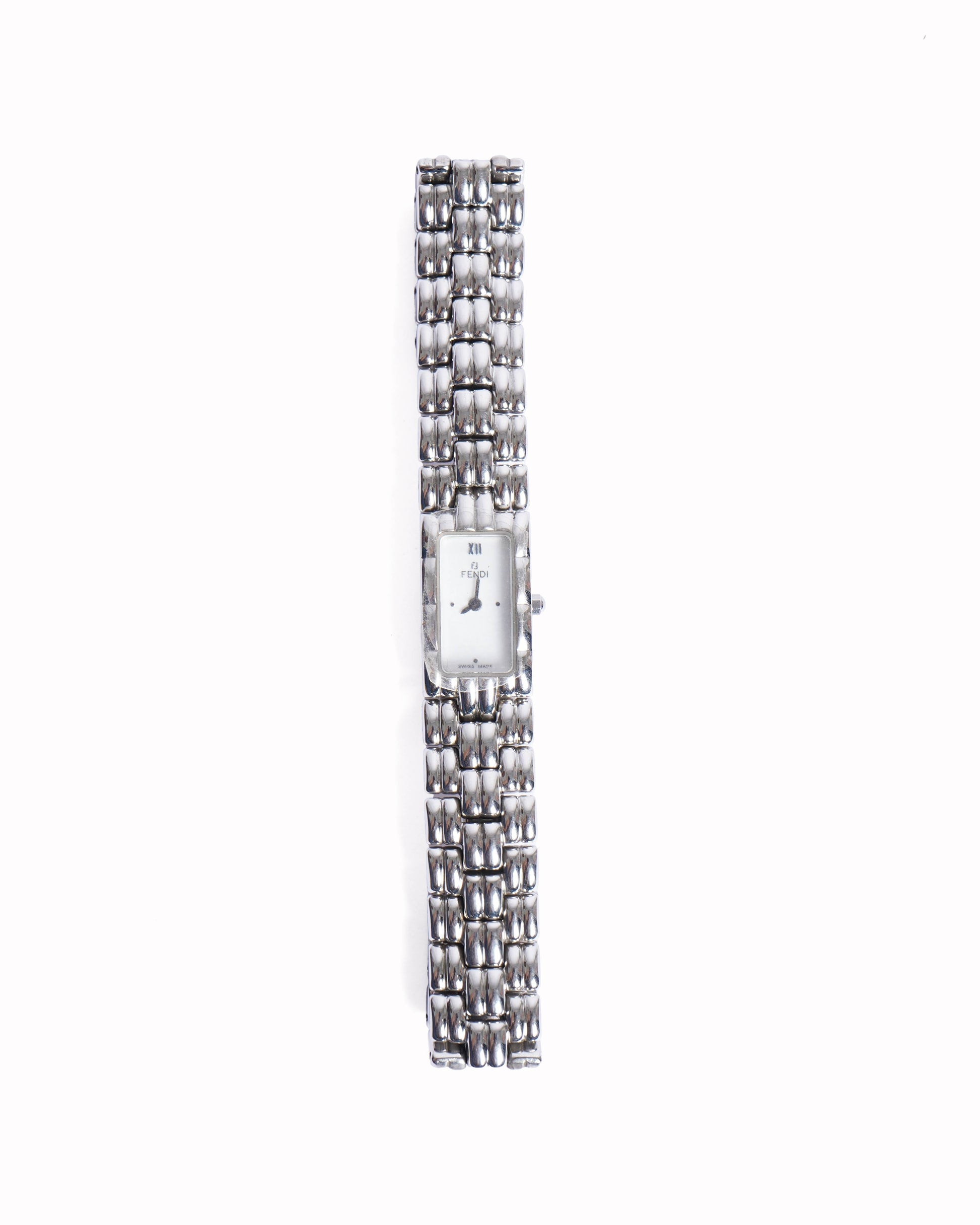Fendi Handbag Stainless Steel Watch In Silverstone Made In