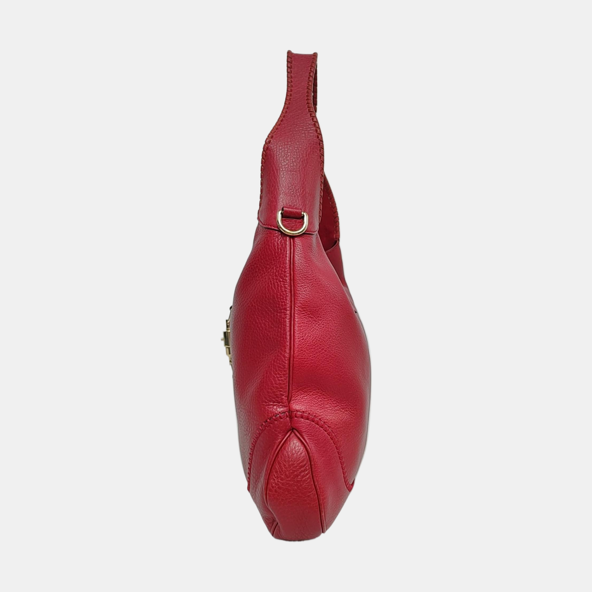 Gucci Jackie Leather Calfskin Red Medium Crossbody Bag