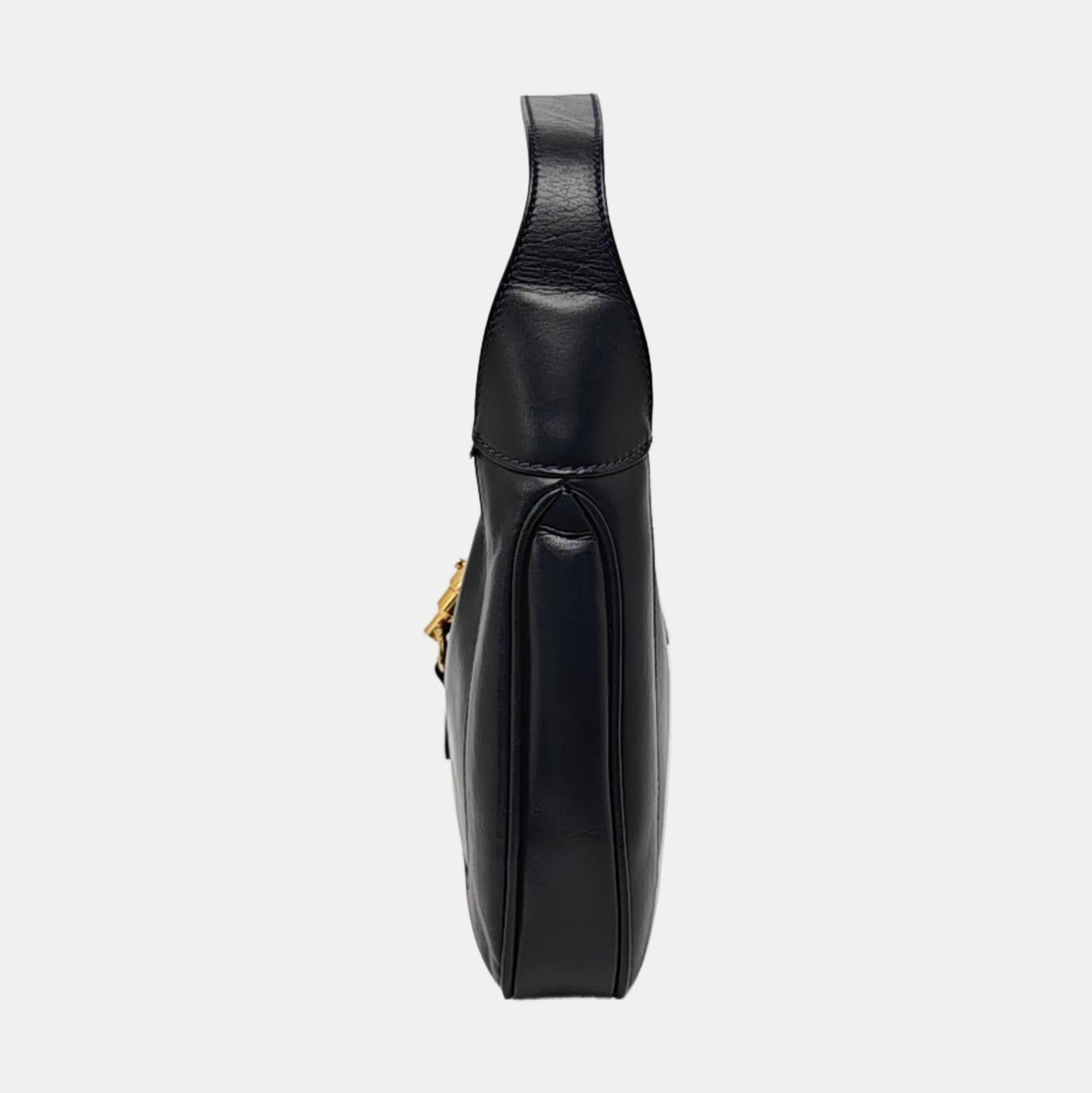 Gucci Jackie Adjustable Strap Leather Navy Small Handbag