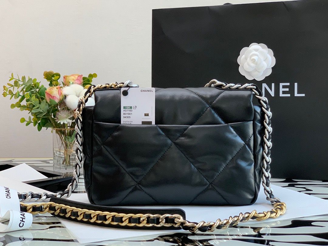 CHL Classic Top Qualityap 10.2in Black Flap Travel Bag