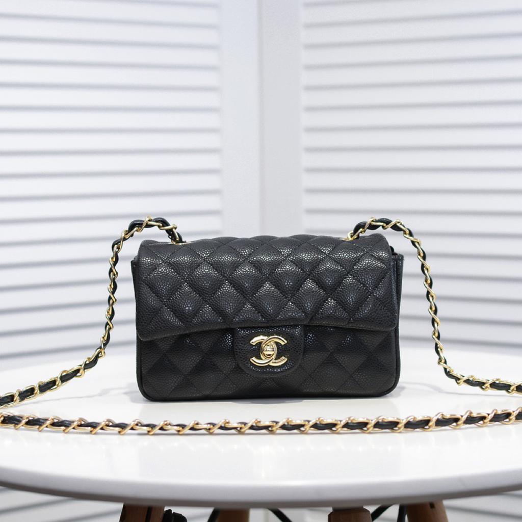 CHLMini 7.8in 20cm A69900 Black Flap Mini Bag
