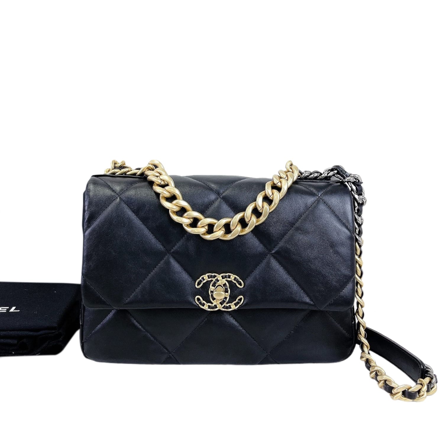 Chanel 19 Lambskin MHW Handbag Leather Black Crossbody Bag