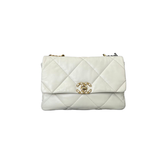Chanel Lambskin Large 19 Flap MHW Handbag Leather Quilted Shoulder Bag