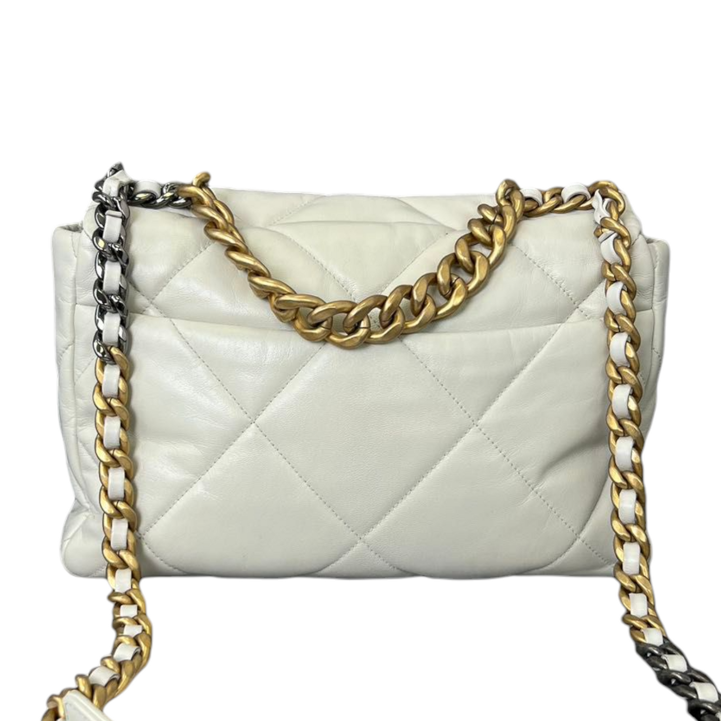 Chanel Lambskin Large 19 Flap MHW Handbag Leather Quilted Shoulder Bag