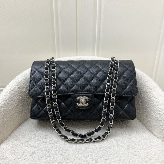 Medium Classic Flap CF in Black Caviar and SHW (Model: ) Accessory Signature