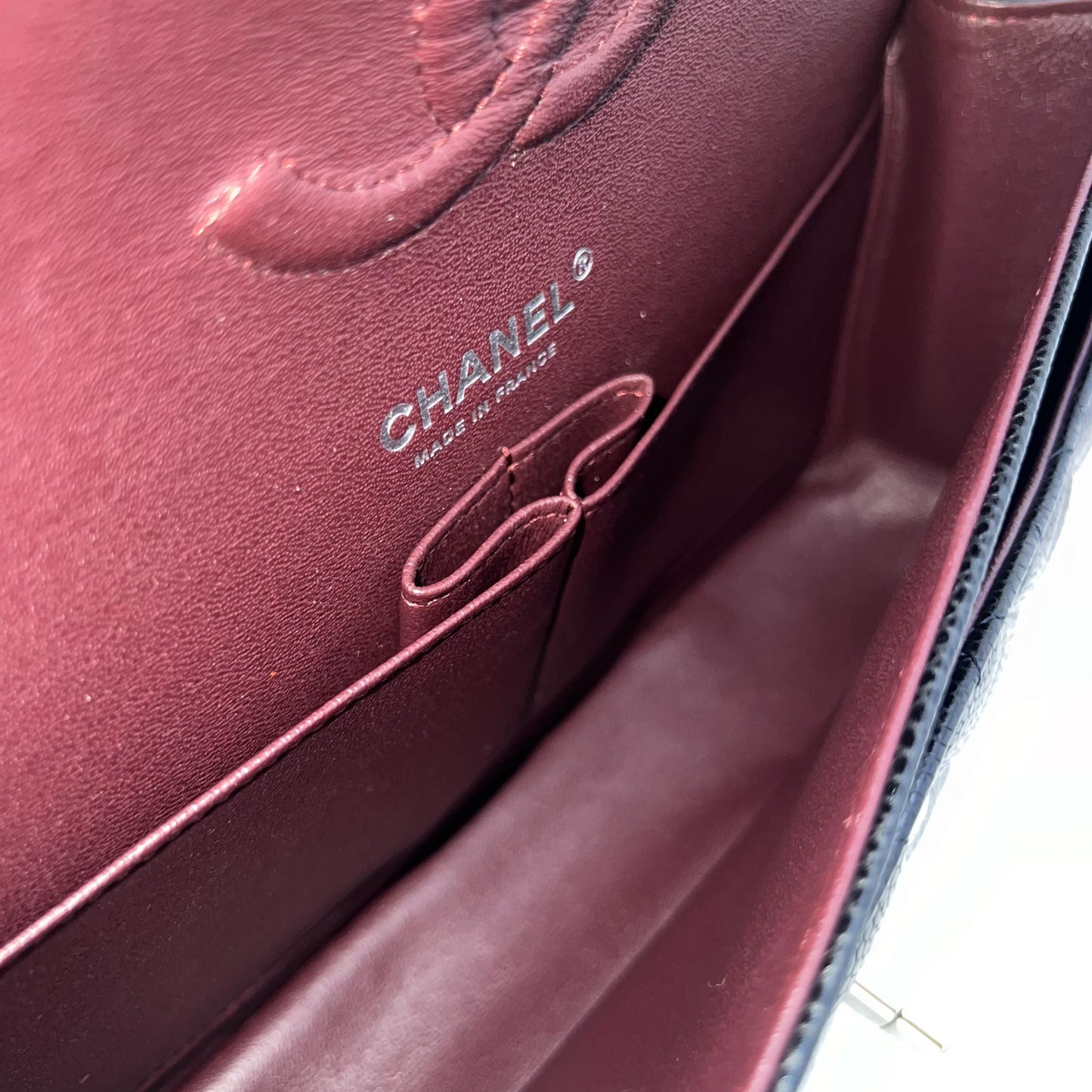 Medium Classic Flap CF in Black Caviar and SHW (Model: ) Accessory Signature