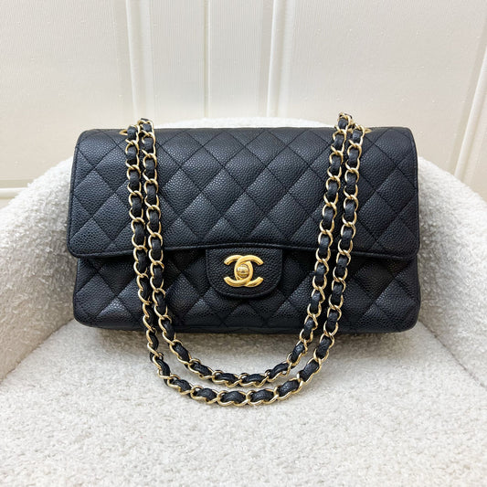 Medium Classic Flap CF in Black Caviar and GHW (Model: ) Accessory Signature