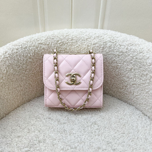 Chanel Trendy CC Micro Bag / Clutch on Chain in Light Pink Lambskin and LGHW (Model: )