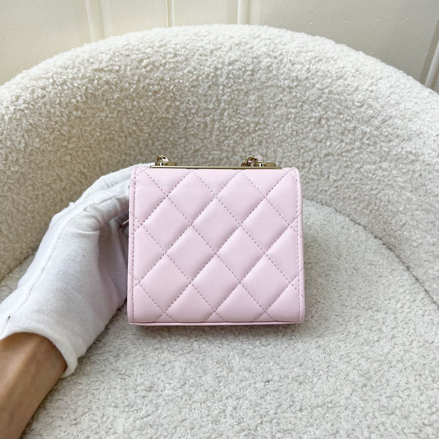 Chanel Trendy CC Micro Bag / Clutch on Chain in Light Pink Lambskin and LGHW (Model: )