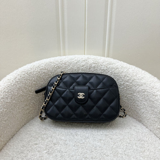 Chanel Mini Camera Bag in Black Caviar and LGHW