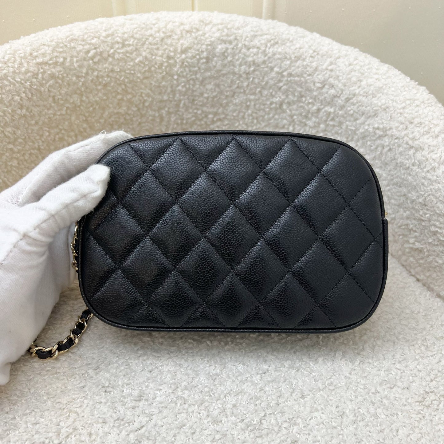 Chanel Mini Camera Bag in Black Caviar and LGHW