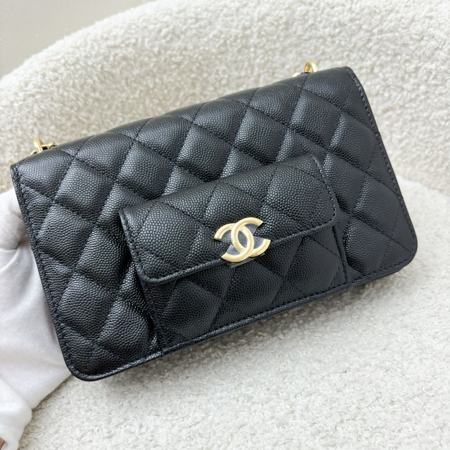 Chanel Seasonal Wallet on Chain WOC in Black Caviar and GHW Bag