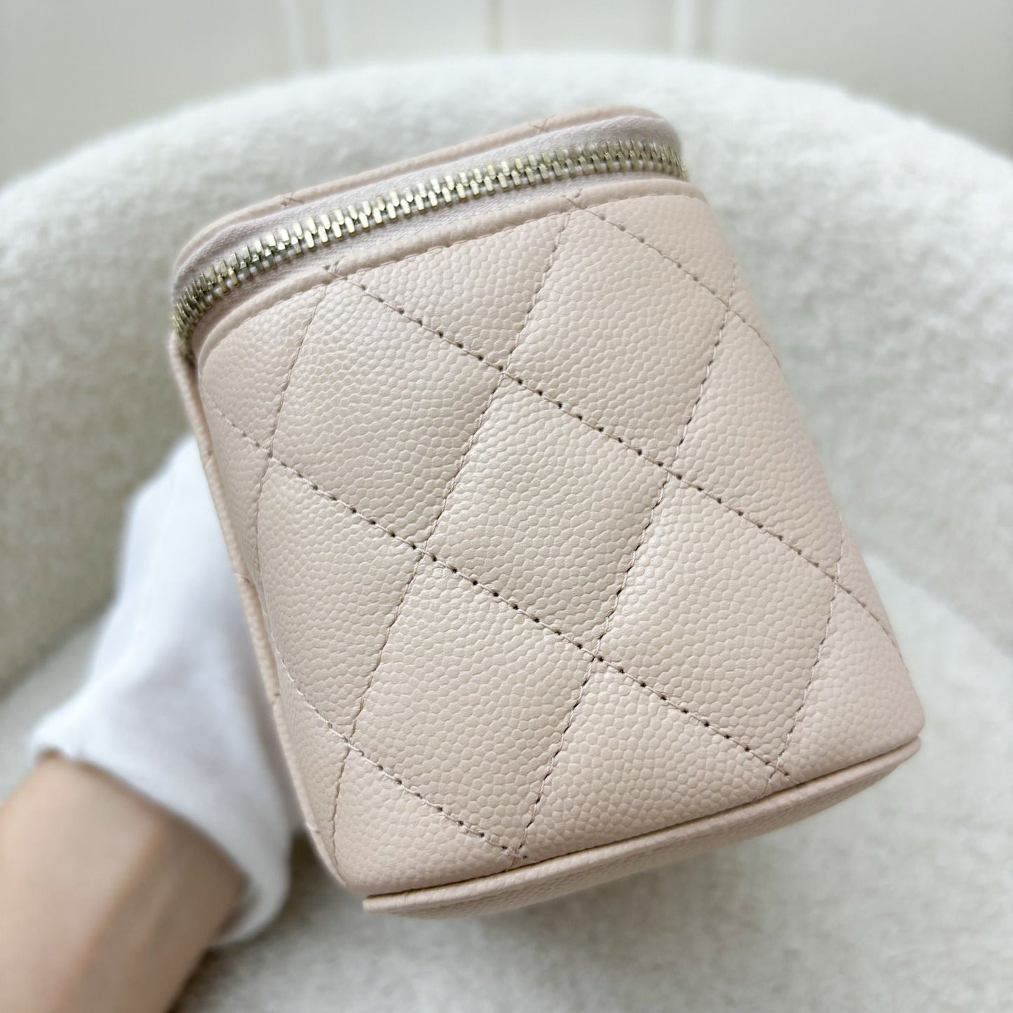 Chanel Classic Small Vanity in Beige Caviar and LGHW