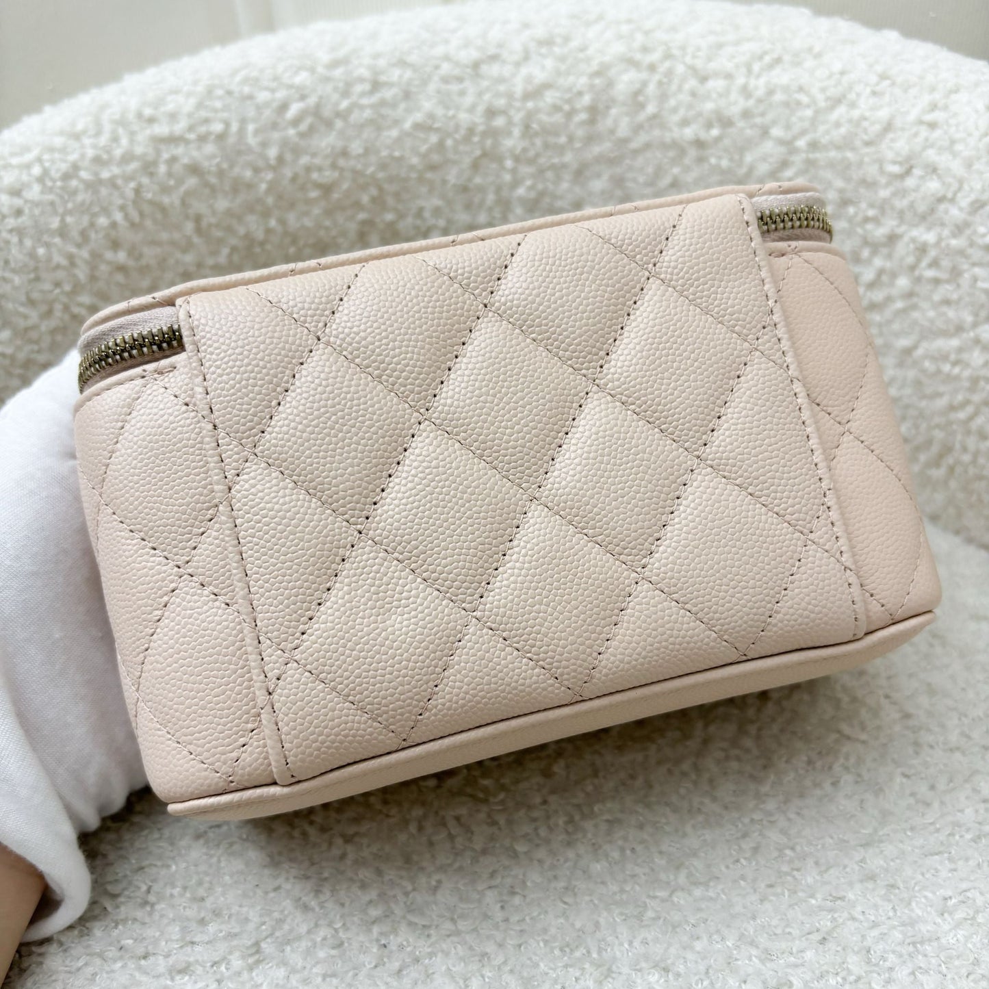 Chanel Classic Small Vanity in Beige Caviar and LGHW