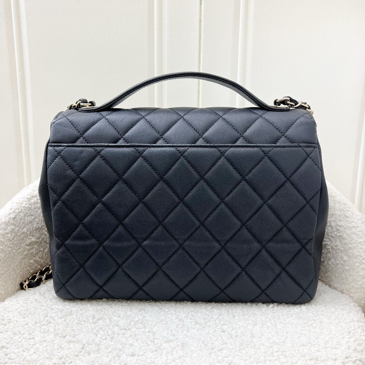 Chanel Large Business Affinity Flap in Black Caviar and LGHW Accessory