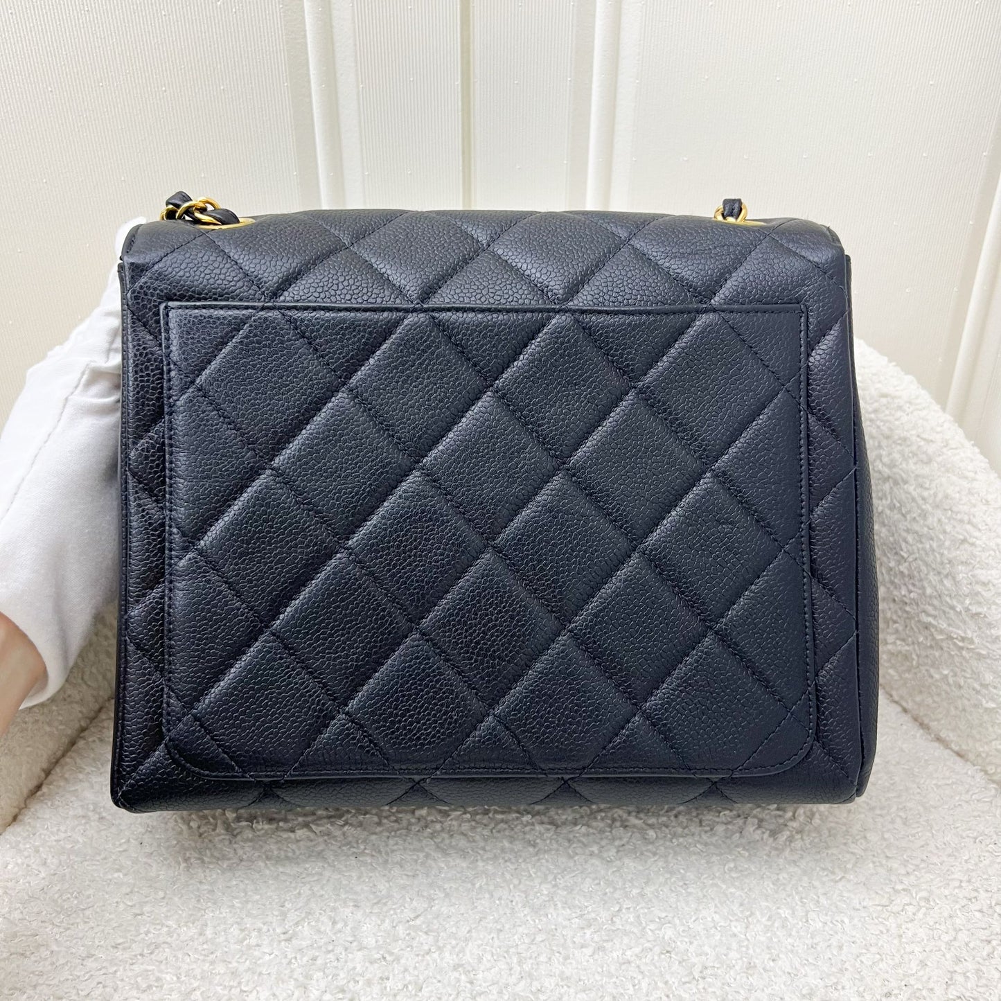 Medium Square Flap in Black Caviar and GHW Accessory Seasonal