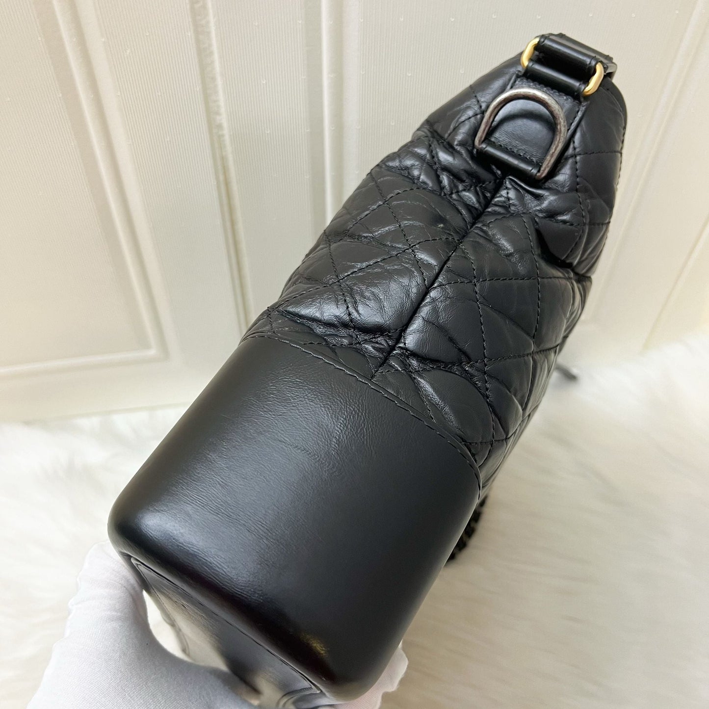 Chanel Large Gabrielle Hobo in Black Distressed Calfskin and 3 Tone HW