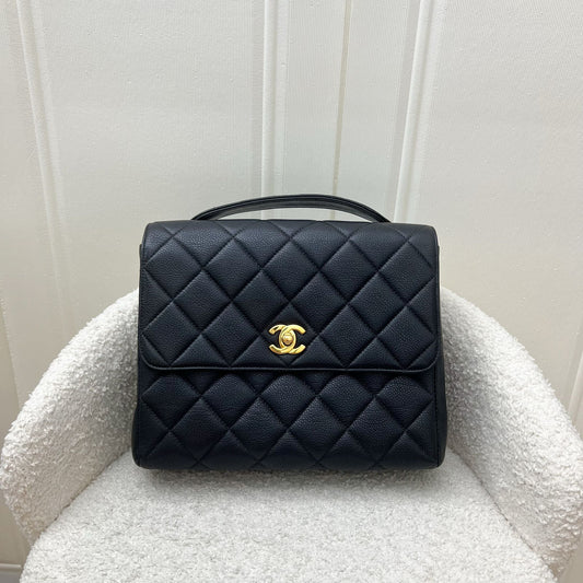 Chanel Medium Square Flap in Black Caviar and GHW Accessory