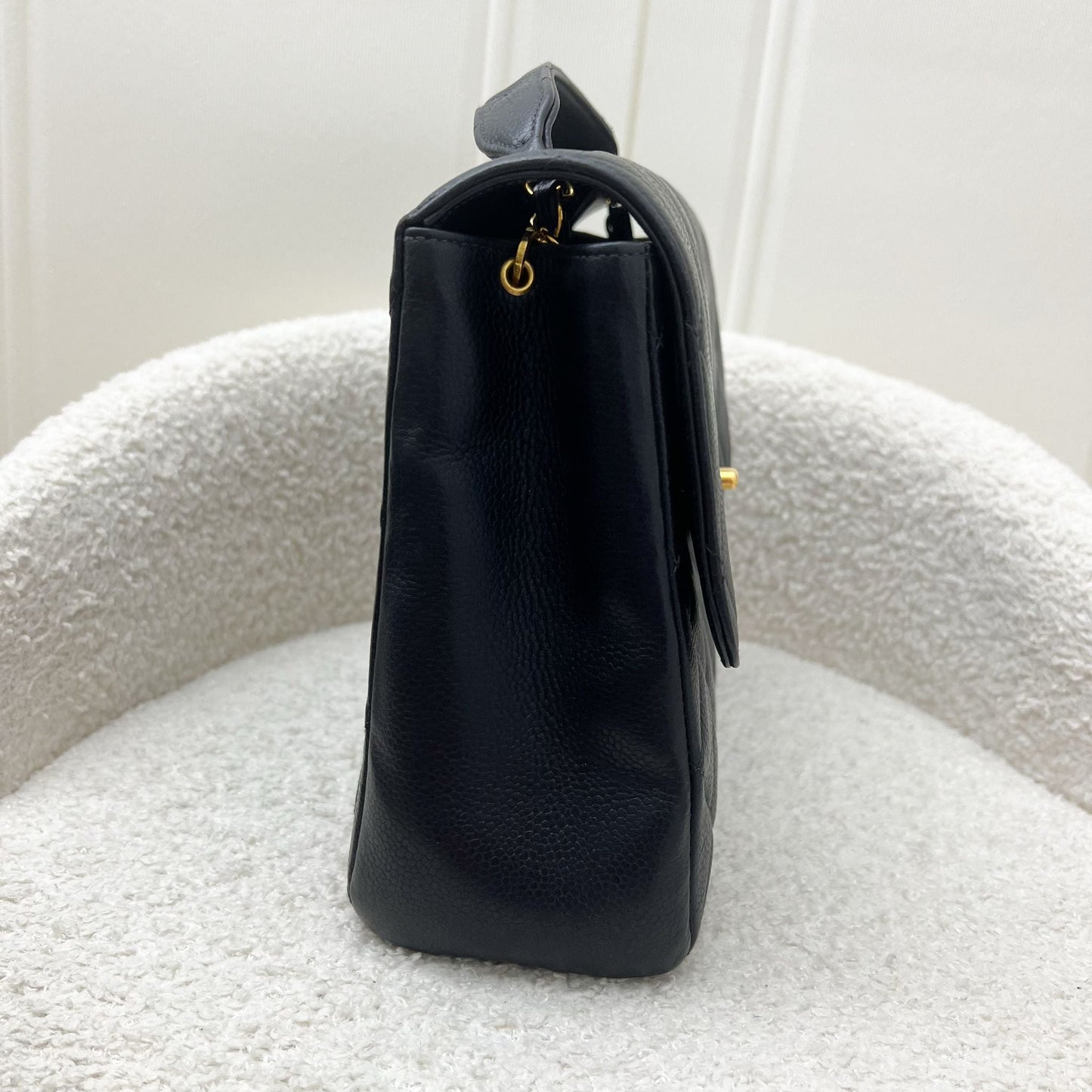 Chanel Medium Square Flap in Black Caviar and GHW Accessory