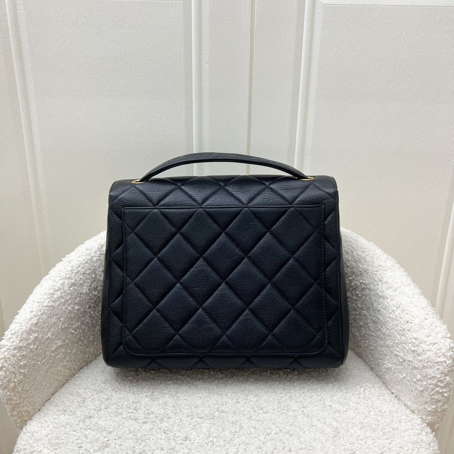 Chanel Medium Square Flap in Black Caviar and GHW Accessory