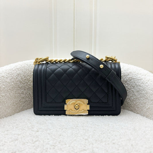 Chanel Small Boy Flap in Black Caviar and AGHW Accessory