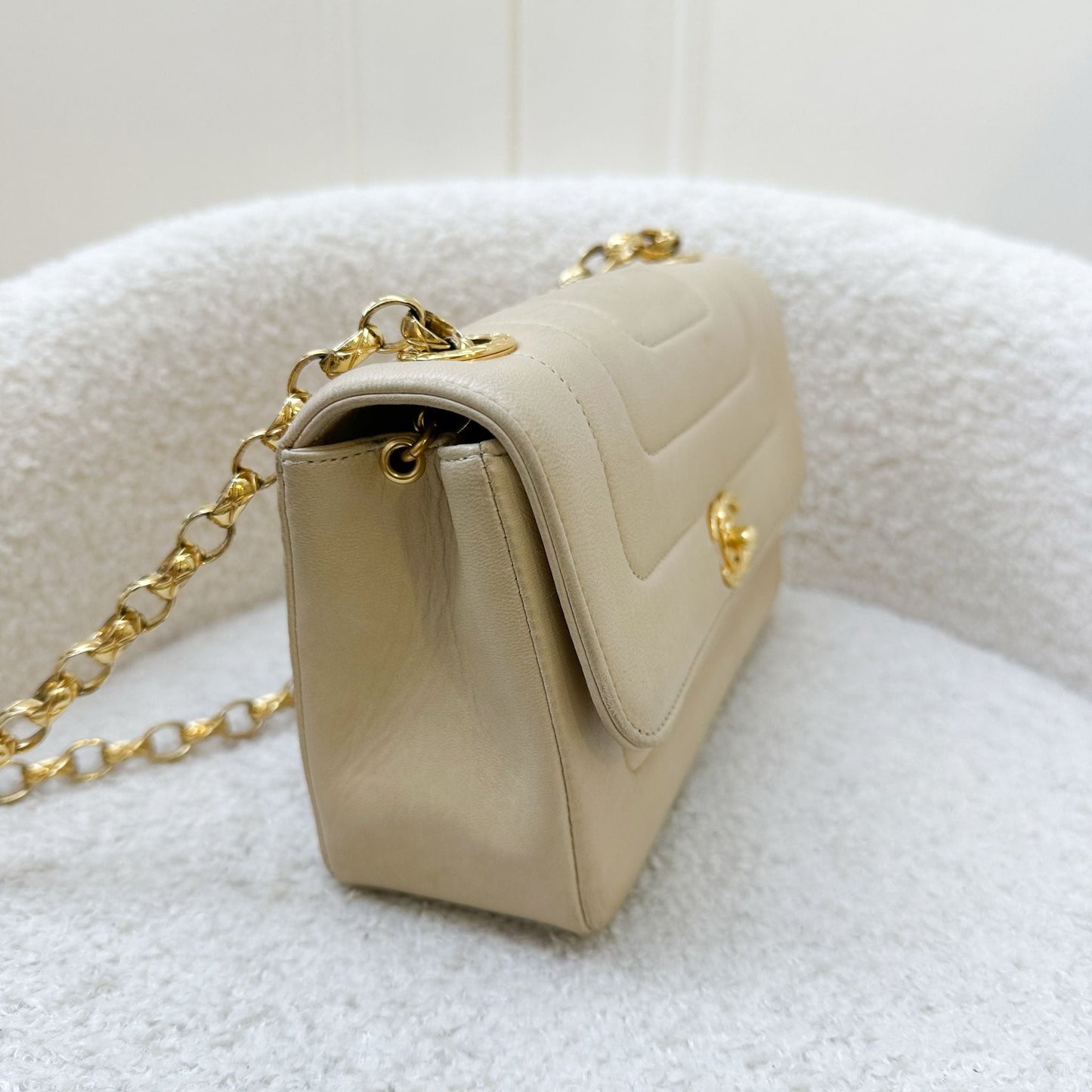 Chanel Mini Bijoux Chain Flap in Beige Lambskin and GHW Accessory