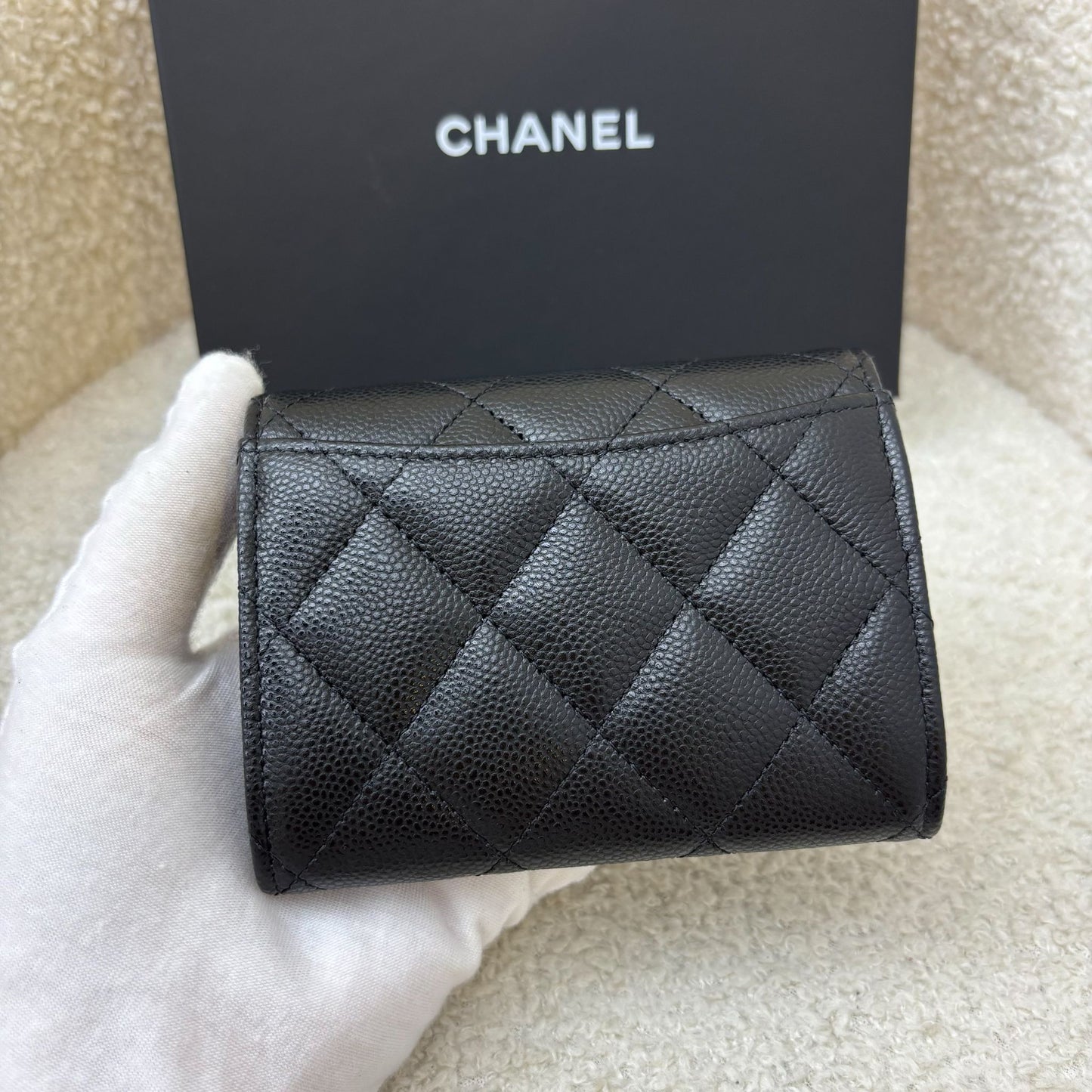 Chanel Classic XL Snap Card Holder in Black Caviar and GHW (Model: )