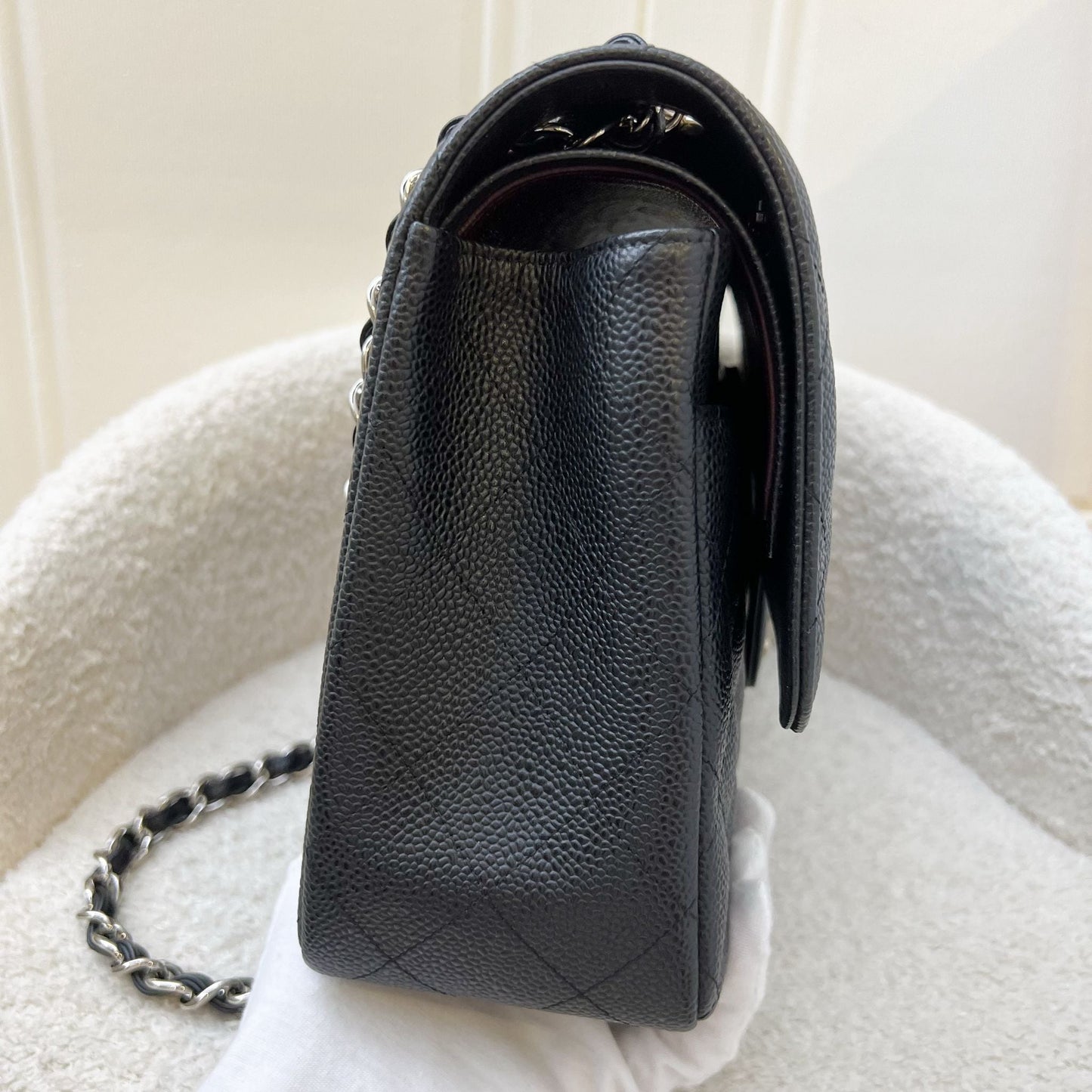 Jumbo Classic Flap DF in Black Caviar and SHW Accessory Classic