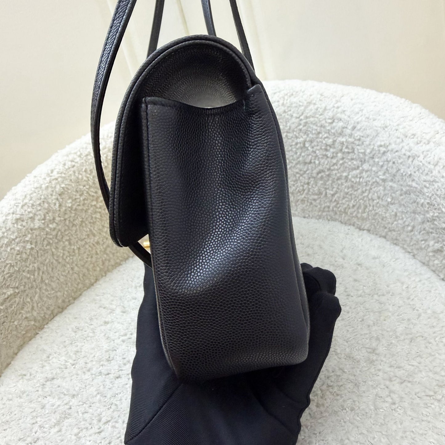 Chanel Preppy Coco Small Flap Bag in Black Caviar and GHW (Model: )