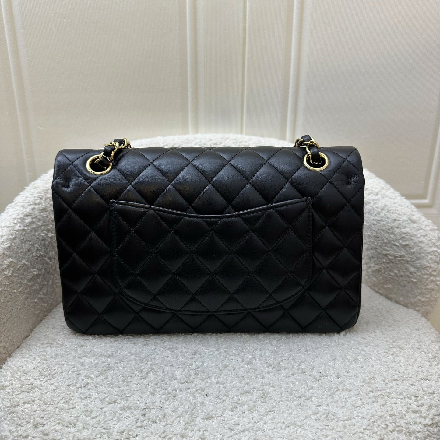 Chanel Medium Classic Flap CF in Black Lambskin and GHW (Model: ) Accessory