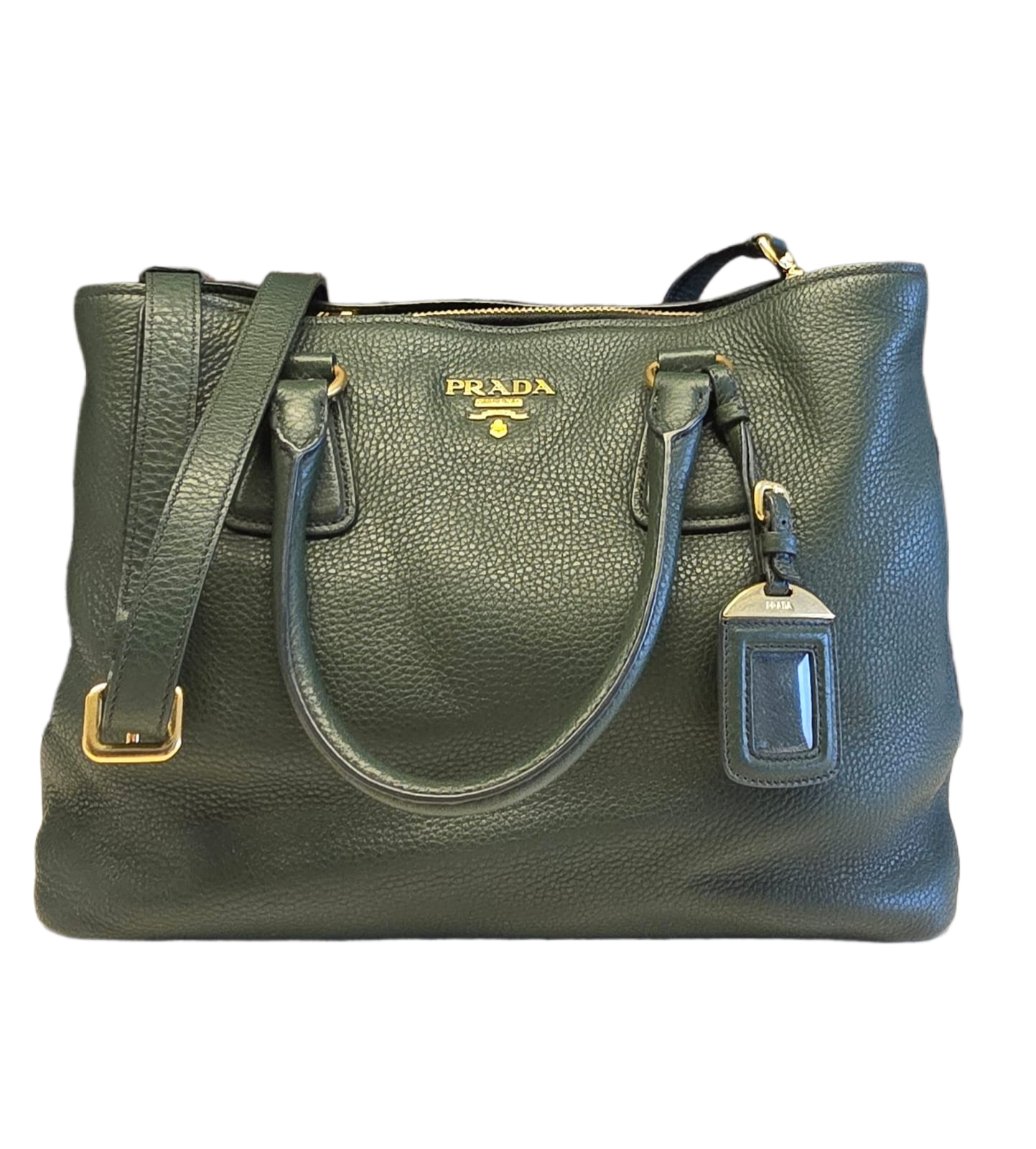 Prada Handbag Daino Shopping Tote Rented Out Vitello Green Tote Bag