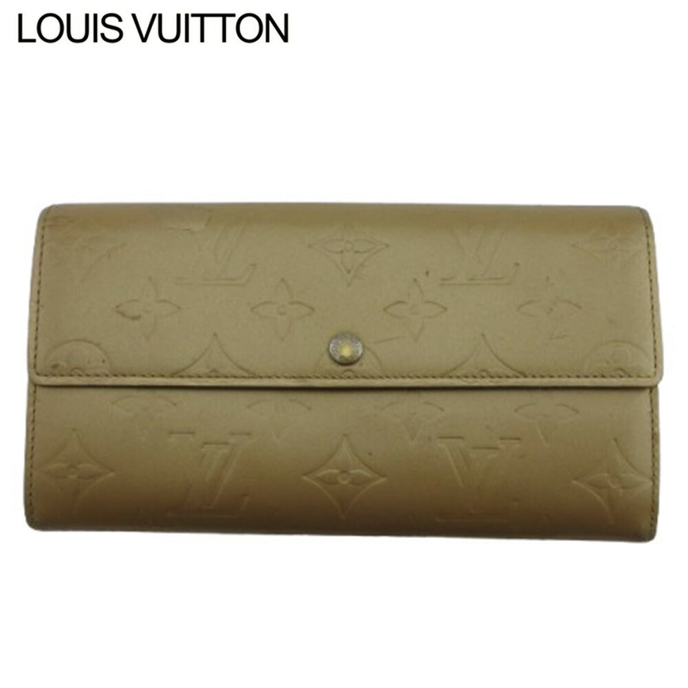 Louis Vuitton Long Purse Ambre Pochette Porto Beige Wallet Case