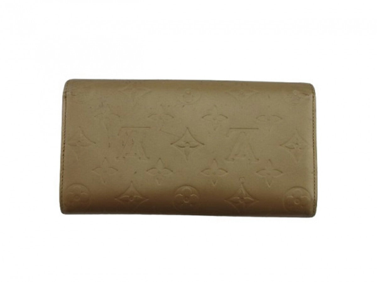 Louis Vuitton Long Purse Ambre Pochette Porto Beige Wallet Case