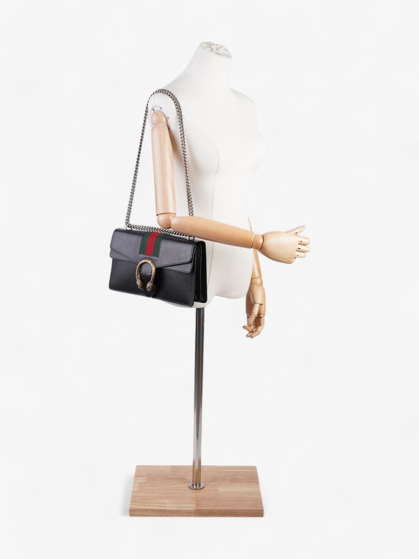 Gucci Dionysus Green Small Shoulder Bag Leather Black