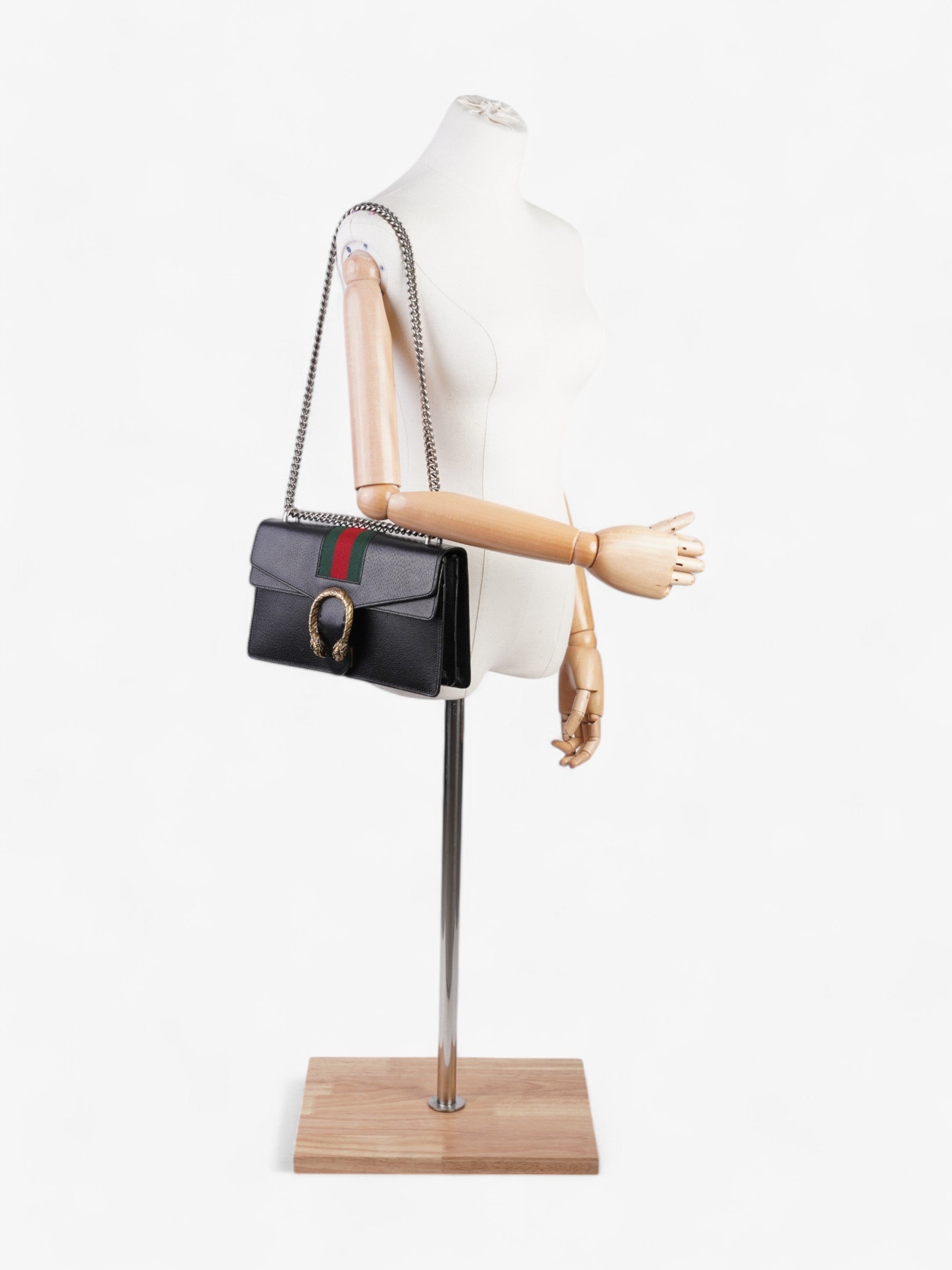 Gucci Dionysus Green Small Shoulder Bag Leather Black