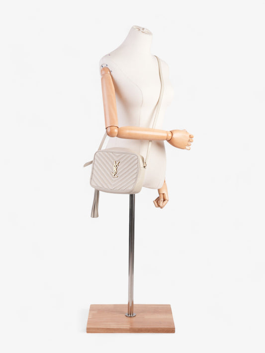 YSL Saint Laurent Lou Camera Bag Leather Matelasse Cream Crossbody Bag