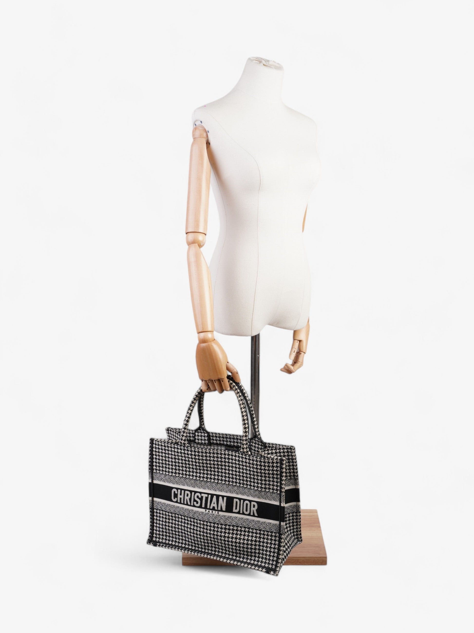 Dior Christian Book Tote Canvas Black White Tote Bag