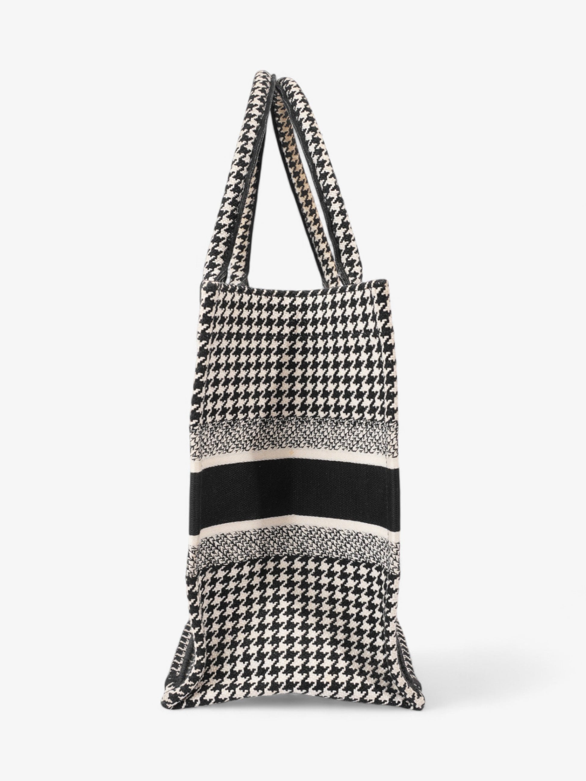 Dior Christian Book Tote Canvas Black White Tote Bag