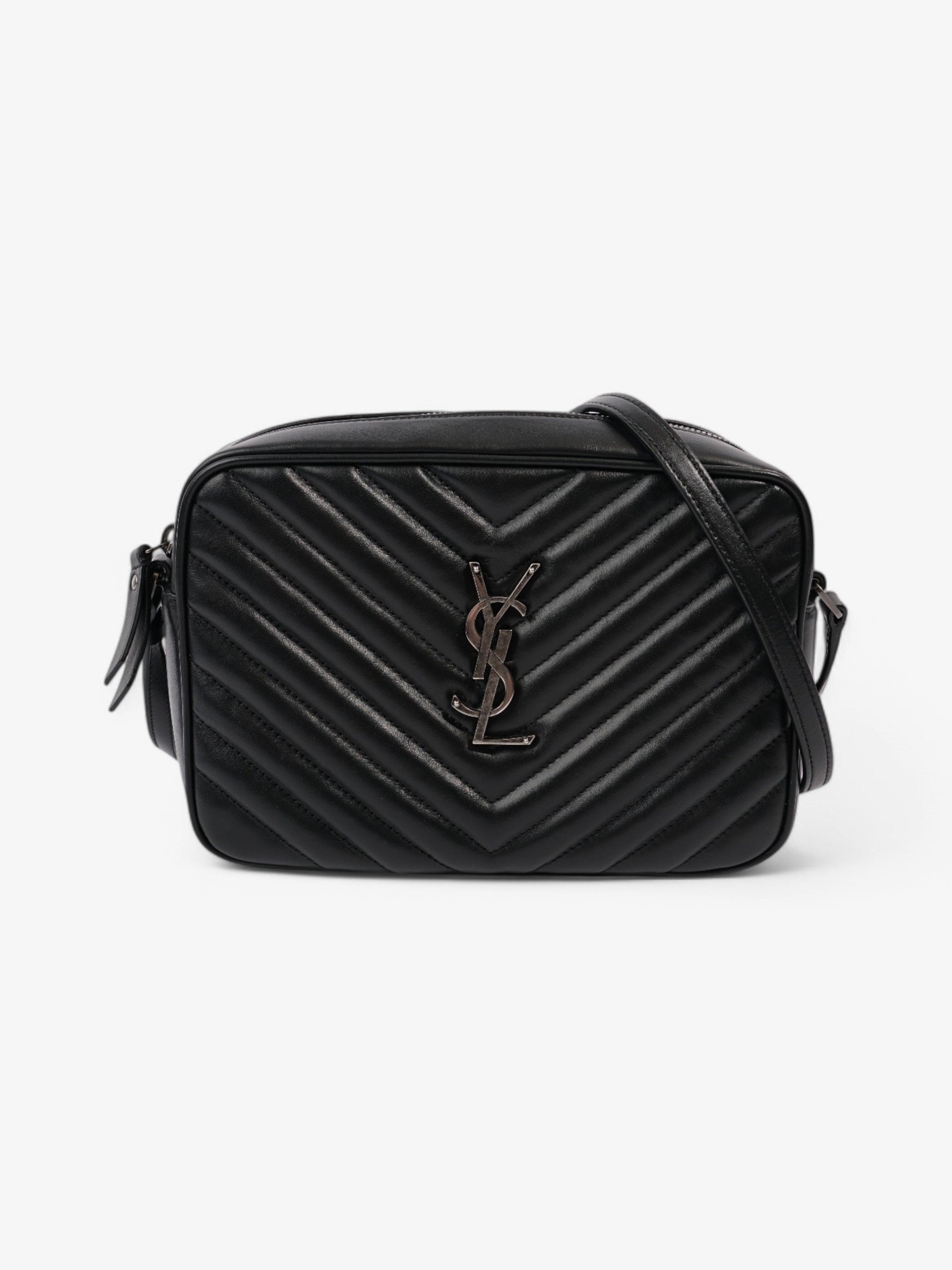 YSL Saint Laurent Lou Camera Bag Calfskin Leather Black Crossbody Bag