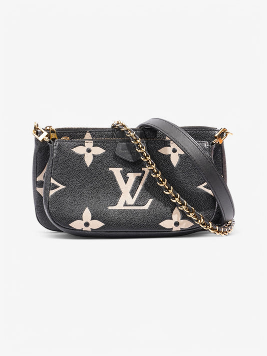 Louis Vuitton Multi Pochette Accessories Empreinte Leather Black Beige Clutch Bag