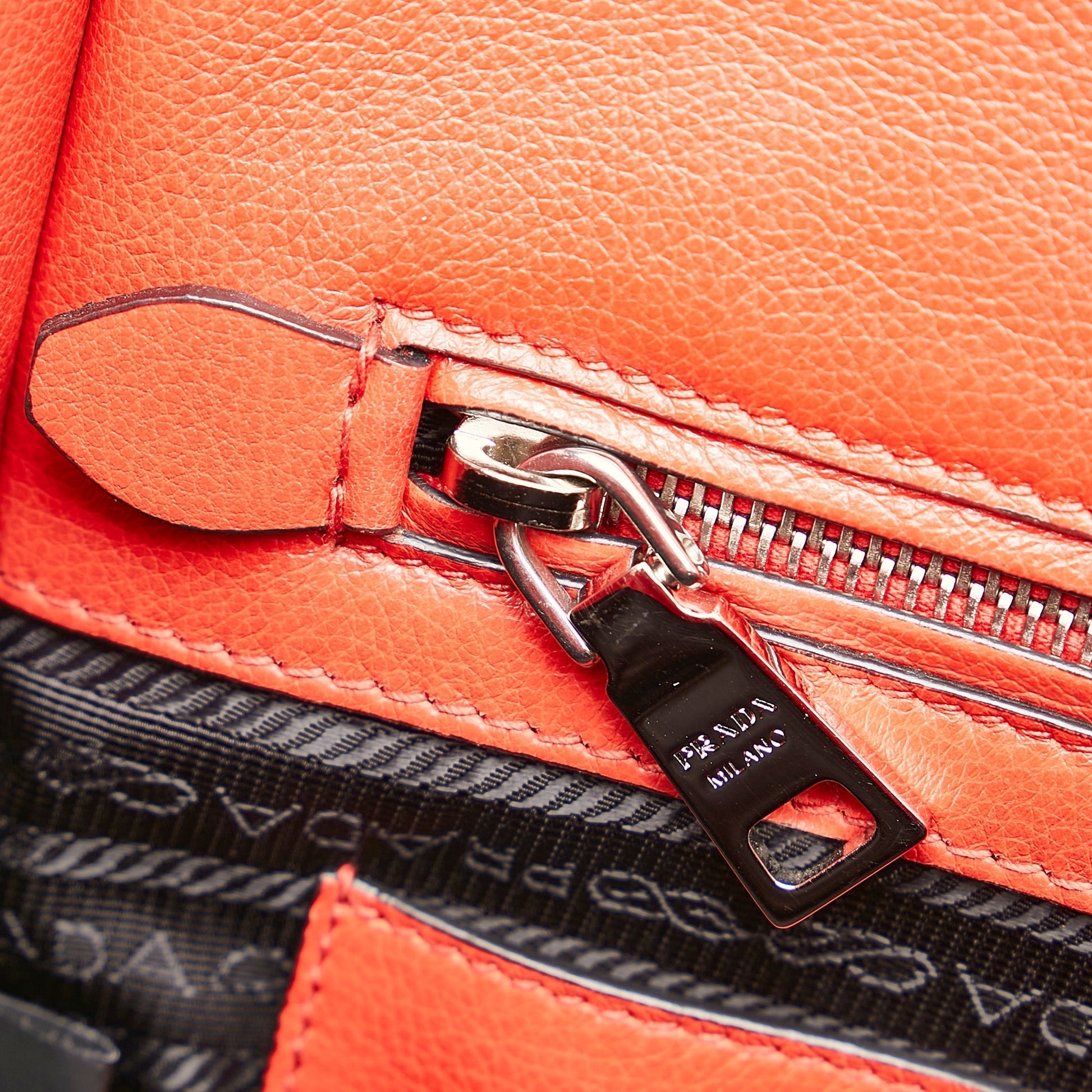 Prada Twin Pocket Satchel Leather Satchel Bag