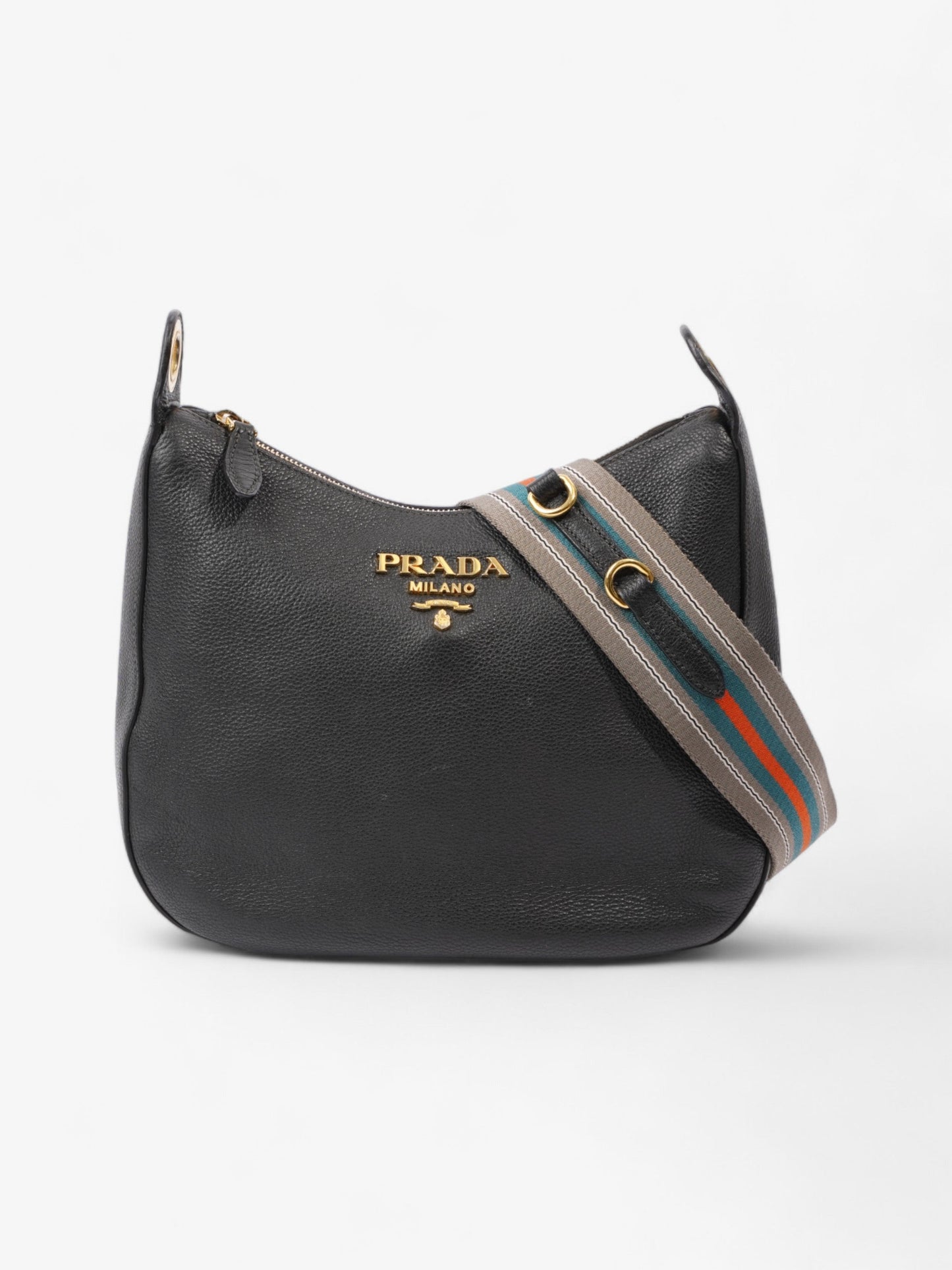 Prada Phenix Crossbody Bag Leather Vitello Black