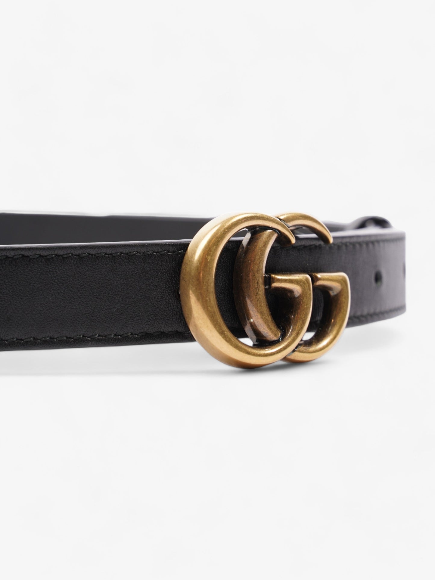 Gucci Marmont Thin Belt Handbag Leather Black Accessory 85Cm 35