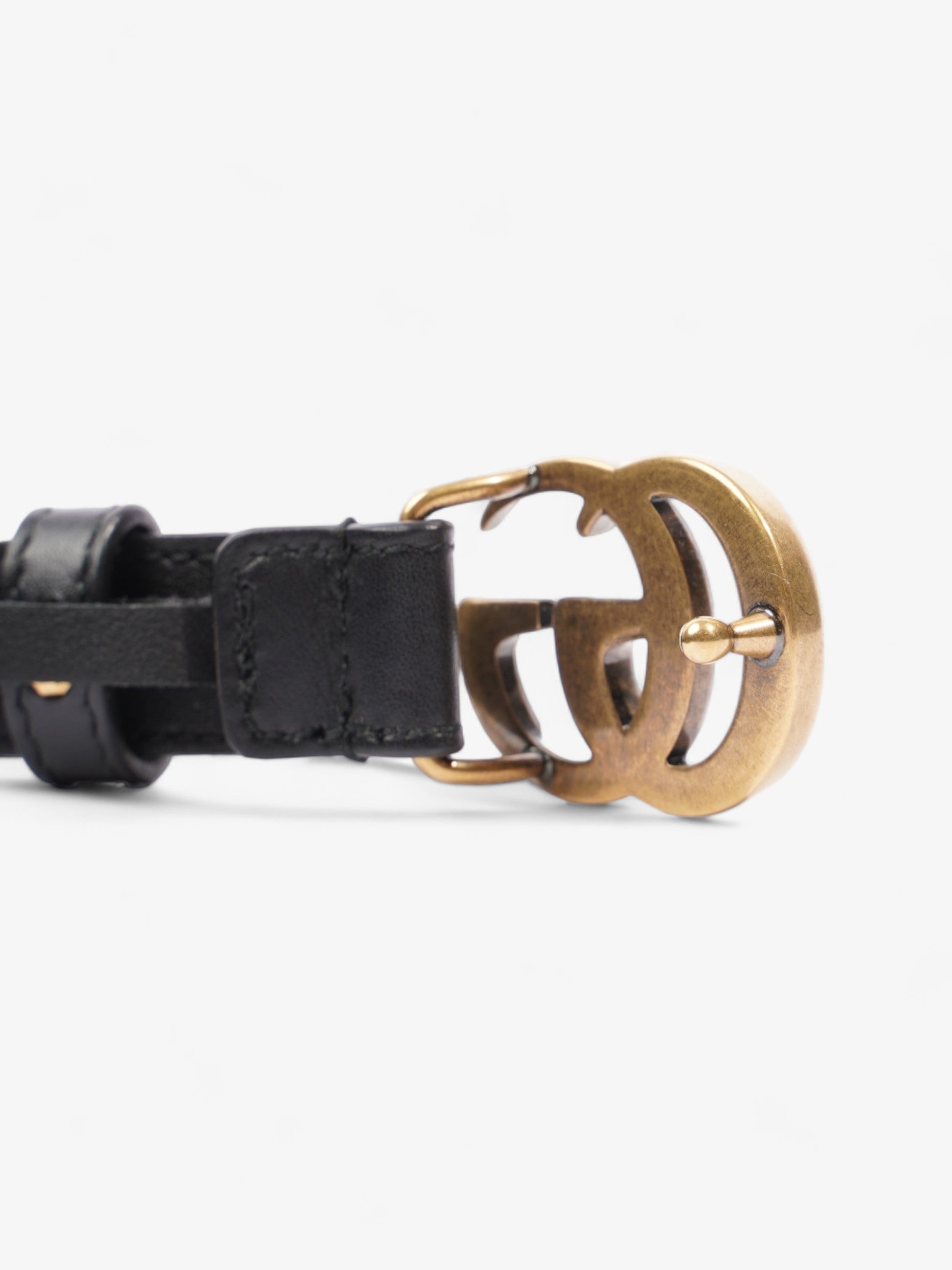 Gucci Marmont Thin Belt Handbag Leather Black Accessory 85Cm 35