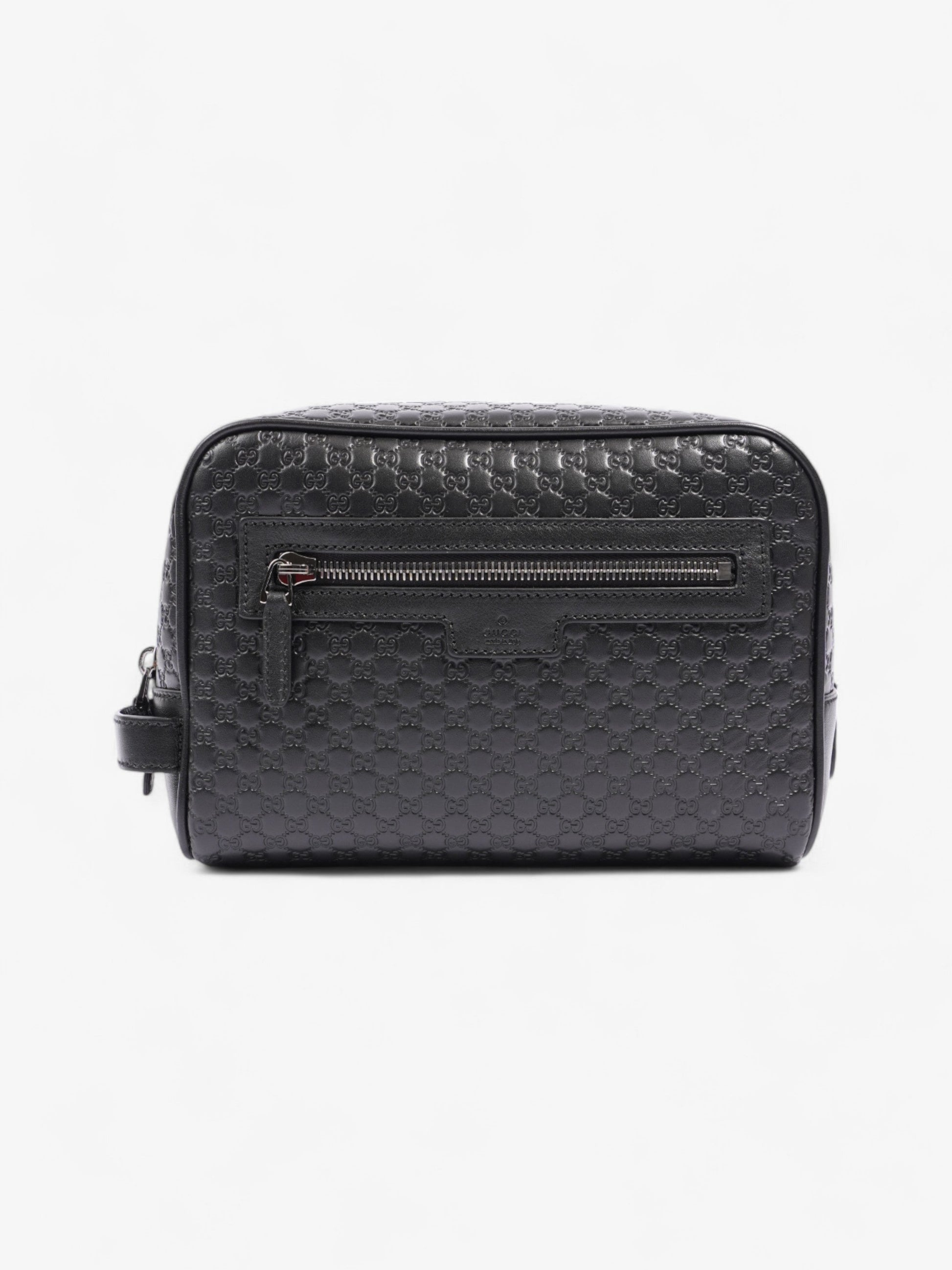 Gucci Wash Bag Supreme Leather Black Travel Bag