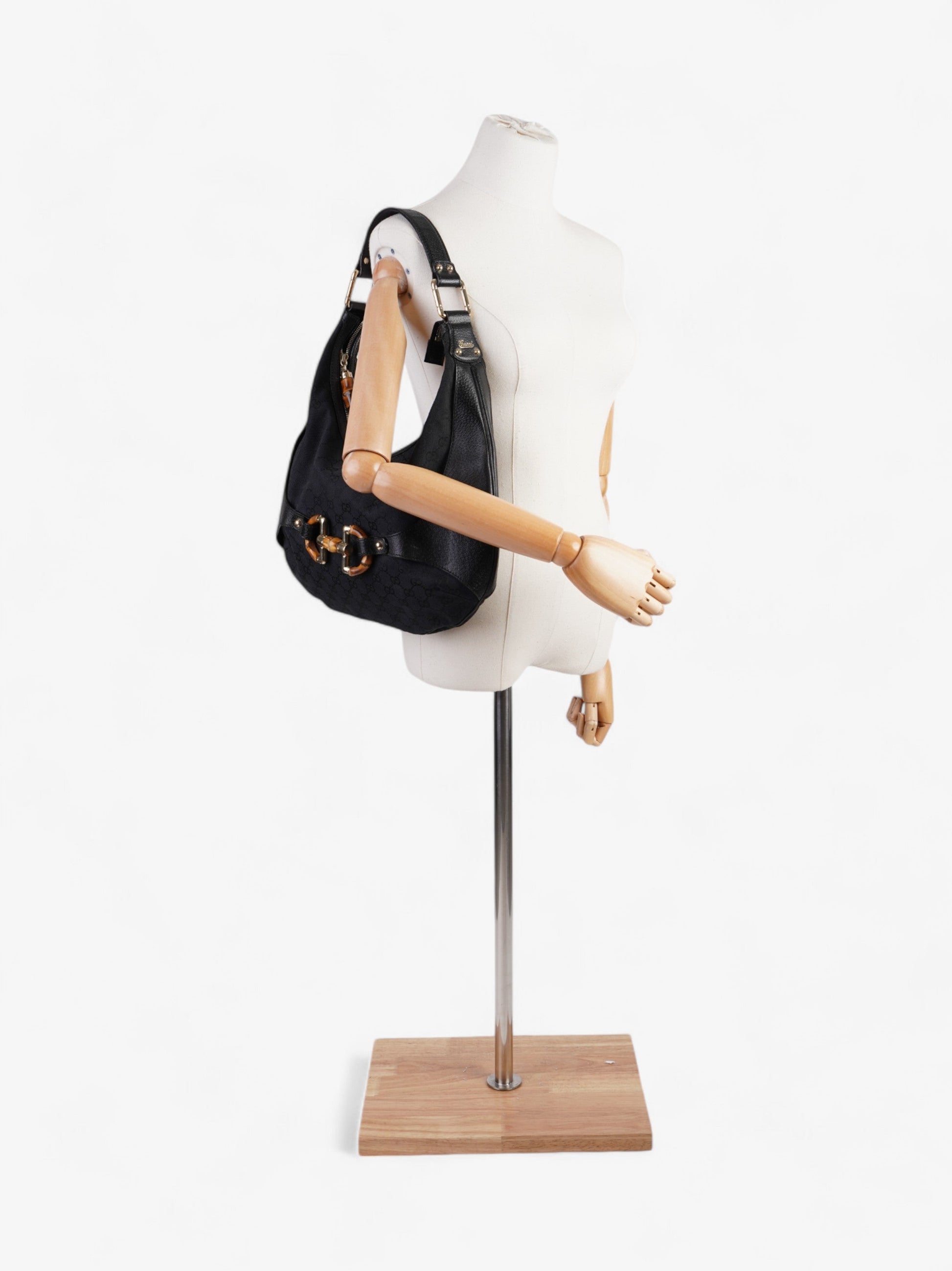 Gucci Amalfi Horsebit Hobo Supreme Canvas Black Shoulder Bag