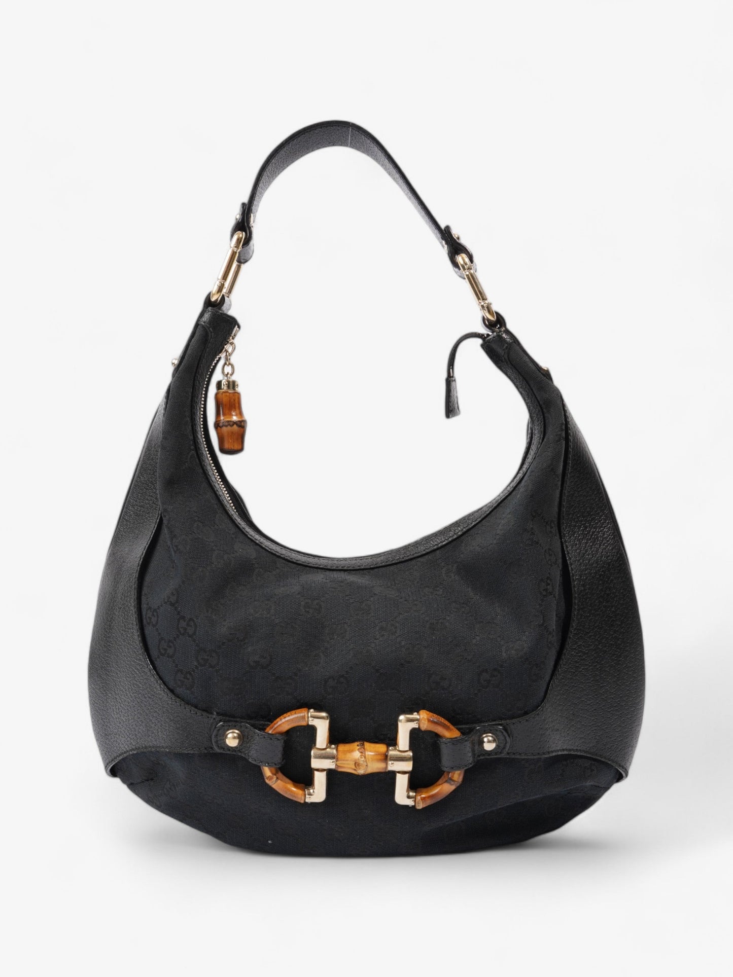 Gucci Amalfi Horsebit Hobo Supreme Canvas Black Shoulder Bag