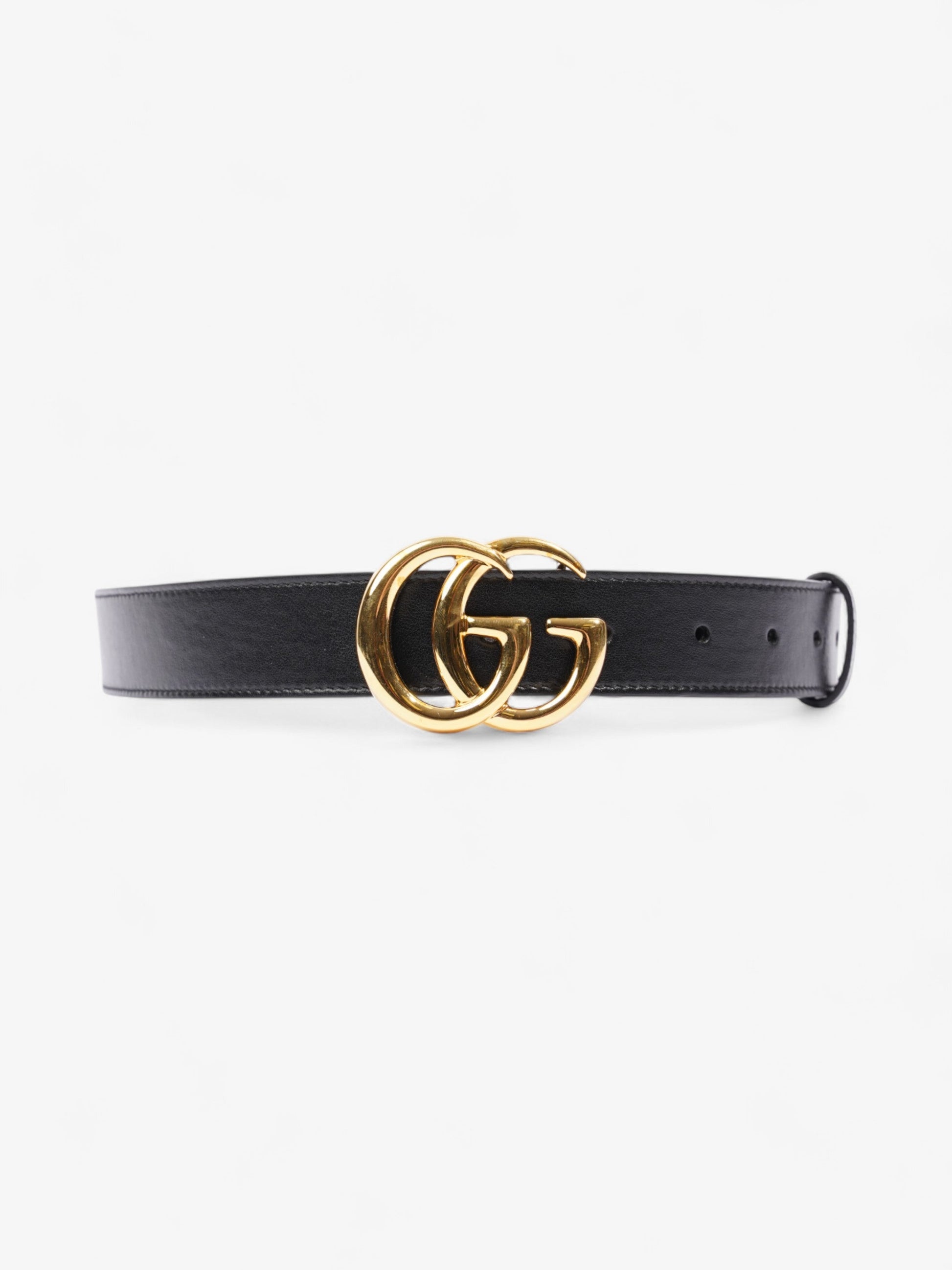 Gucci Marmont Belt Handbag Leather Black Accessory 80Cm 35