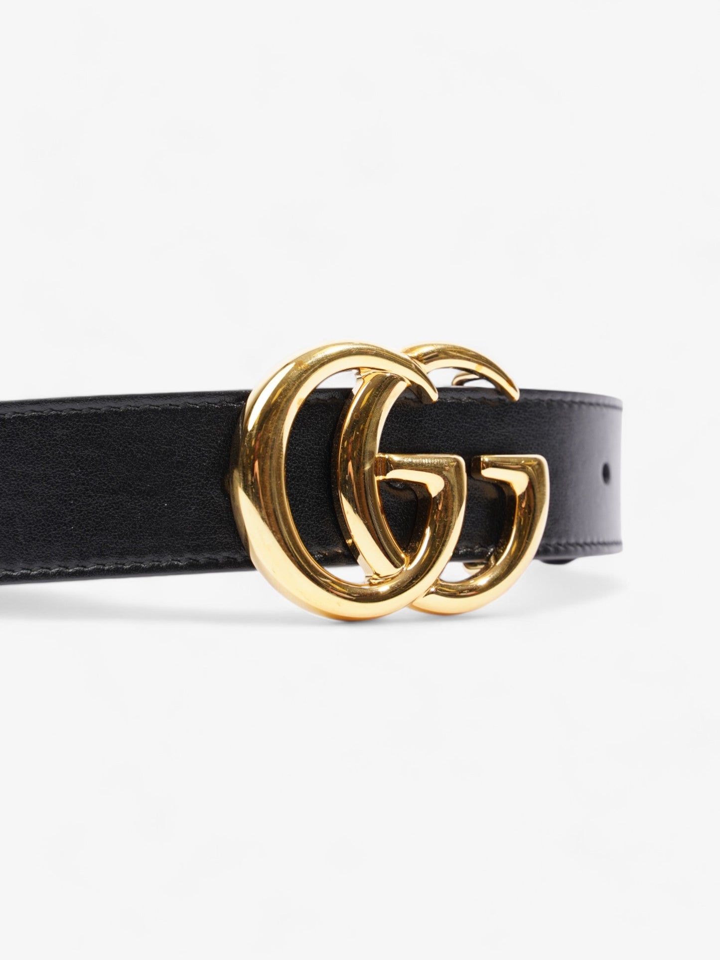 Gucci Marmont Belt Handbag Leather Black Accessory 80Cm 35