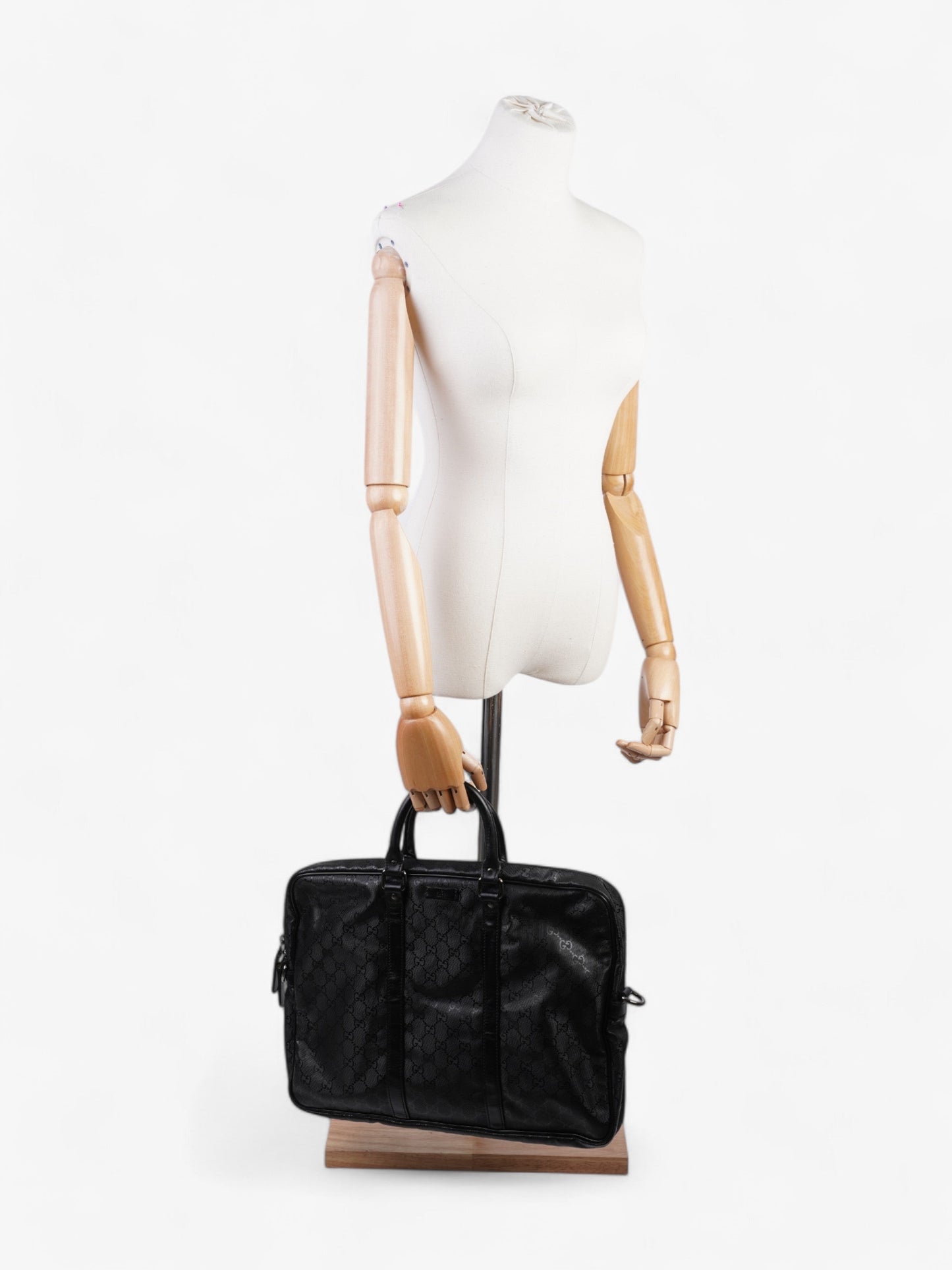 Gucci Briefcase Supreme Travel Bag Canvas Black
